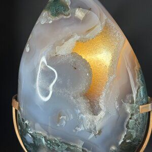 Rare Moss Agate Tear Drop Druzy Crystal 6lbs 5oz Earth Land Water Natural Geode